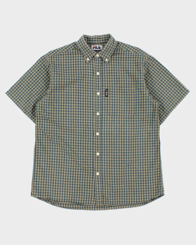 Vintage 1990s Fila Check Short Sleeve Shirt - M made by Fila