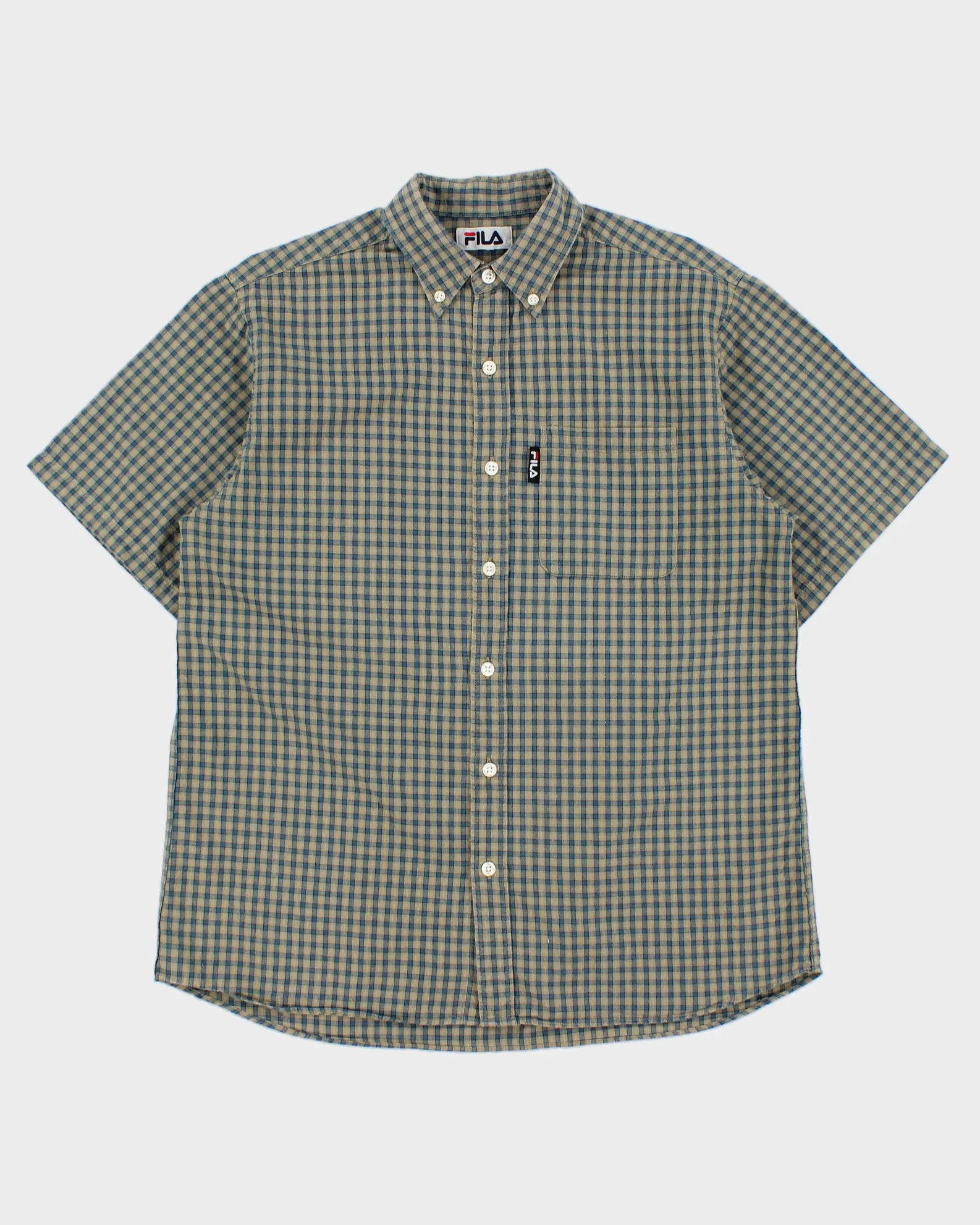 Vintage 1990s Fila Check Short Sleeve Shirt - M sold by Rokit