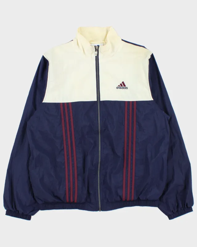 Vintage 1990s Adidas Embroidered 3-Stripe Shell Bomber Jacket - M made by Adidas
