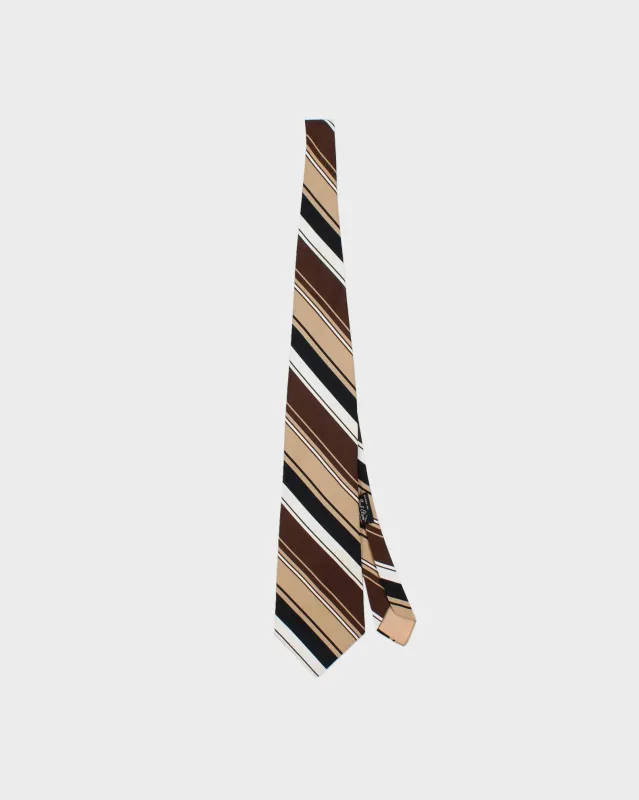 Vintage 1970s Yves Saint Laurent Striped Silk Tie made by Yves Saint Laurent
