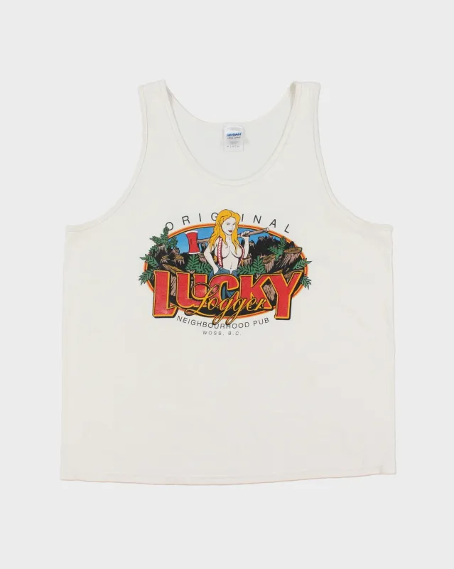 Vintage Y2K 00s Original Lucky Logger Neighbour Pub Heavyweight Gildan Ultra Graphic Vest - XL made by Rokit