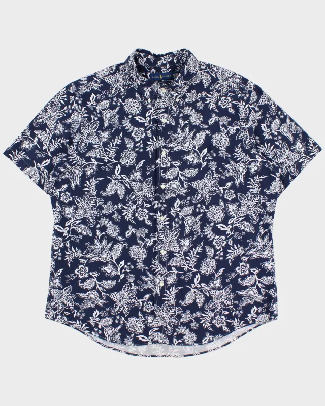 Vintage Ralph Lauren Floral Slim Fit Short Sleeve Shirt - XXL made by Ralph Lauren