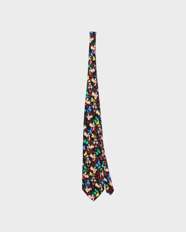 Vintage 1990s Disney Mickey Inc. Hand Made Silk Goofy Tie made by Disney