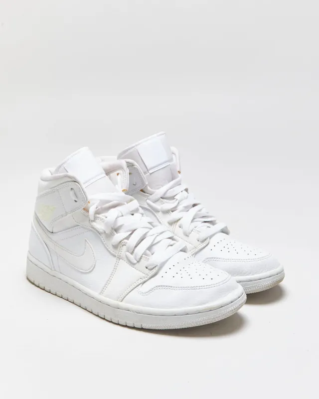 2019 Nike Air Jordan 1 Mid Triple White Trainers - UK7.5 made by Jordan