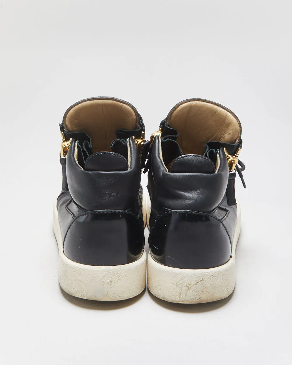 Guiseppe Zanotti Leather Double Zip Mid Top Coby Trainers - UK10 sold by Rokit product image thumbnail 4