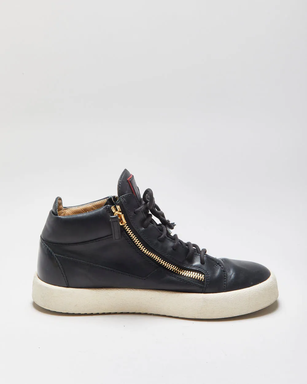 Guiseppe Zanotti Leather Double Zip Mid Top Coby Trainers - UK10 sold by Rokit product image thumbnail 2