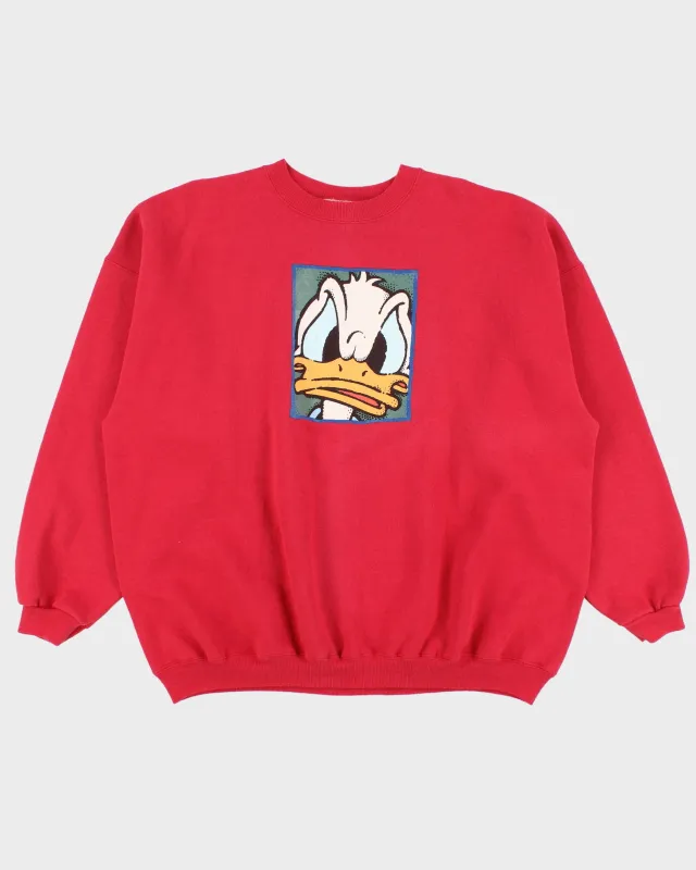Vintage 1990s Disney Heavyweight Donald Duck Made In USA Crewneck Sweatshirt - XXL made by Disney
