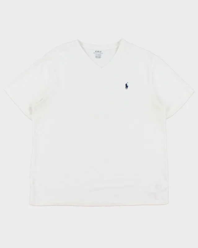 Vintage Polo Ralph Lauren Heavyweight Single Stitch Classic Fit V-Neck T-Shirt - L made by Ralph Lauren