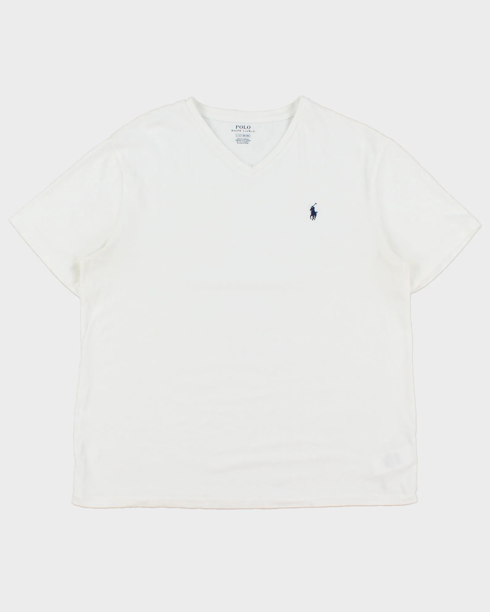 Vintage Polo Ralph Lauren Heavyweight Single Stitch Classic Fit V-Neck T-Shirt - L sold by Rokit
