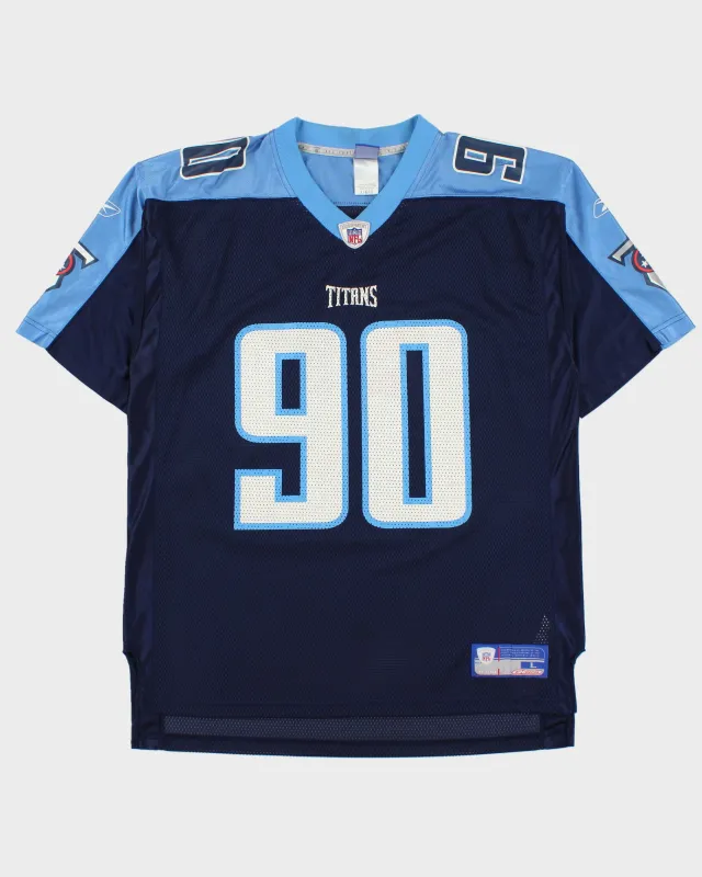 Vintage 2002-04 Reebok Tennessee Titans Kearse #90 NFL Equipment Home Jersey - L made by Reebok