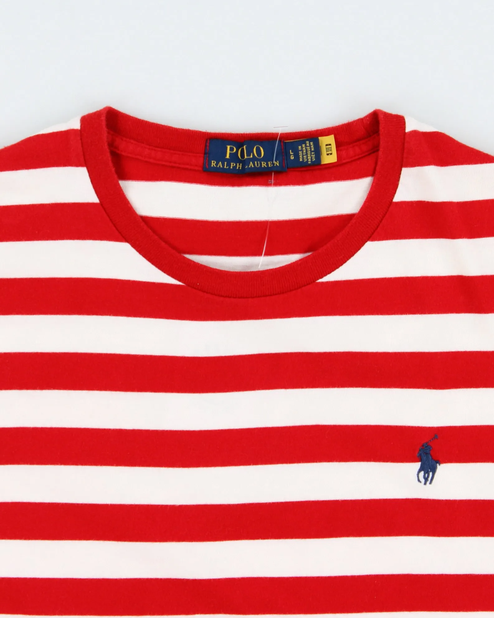 Vintage Polo Ralph Lauren Heavyweight Striped Single Stitch Crewneck T-Shirt - L sold by Rokit product image thumbnail 5