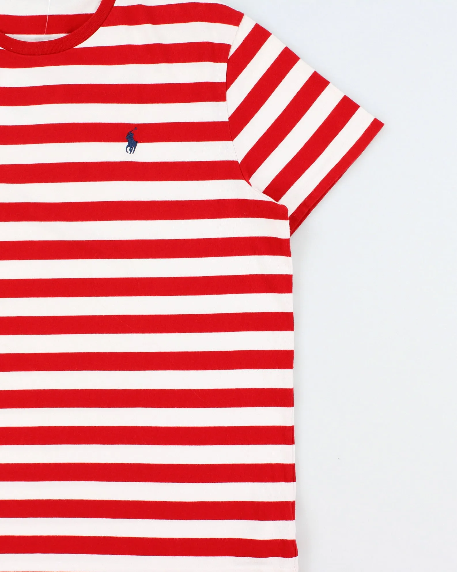 Vintage Polo Ralph Lauren Heavyweight Striped Single Stitch Crewneck T-Shirt - L sold by Rokit product image thumbnail 3