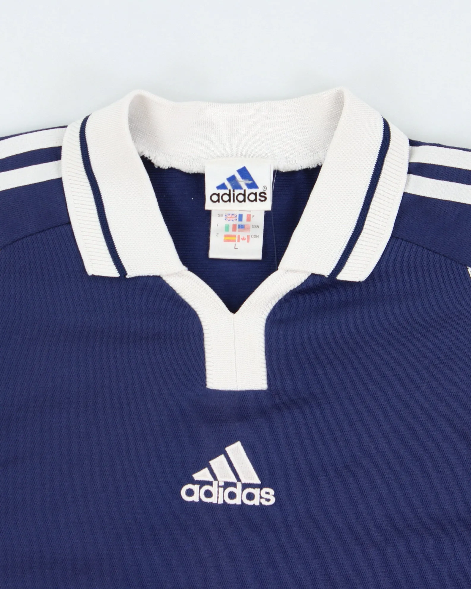 Vintage 2000 Adidas Embroidered Climalite Short Sleeve Collared Football Shirt - L sold by Rokit product image thumbnail 5