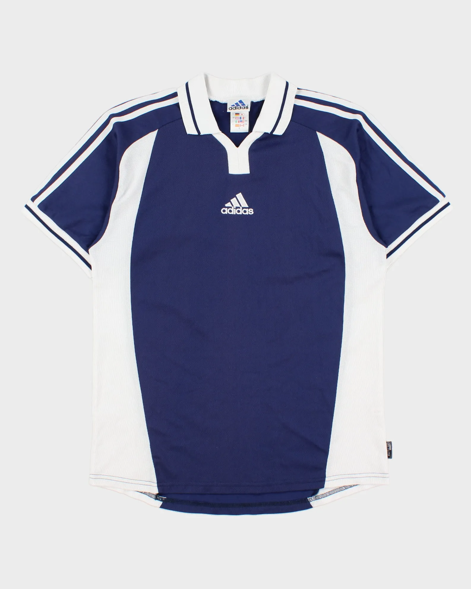 Vintage 2000 Adidas Embroidered Climalite Short Sleeve Collared Football Shirt - L sold by Rokit