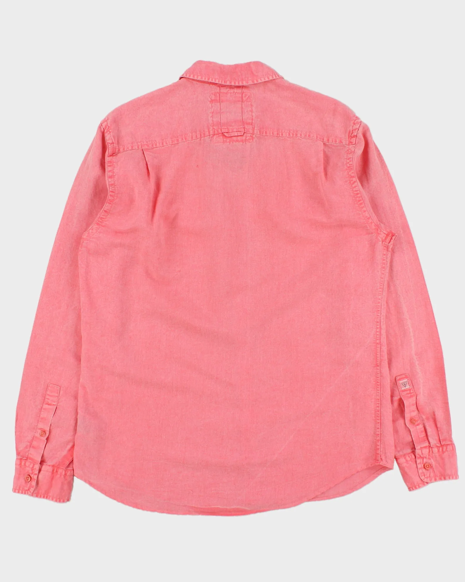 Vintage Guess Acid Wash Pink Linen Blend Regular Fit Long Sleeve Logan Shirt - M sold by Rokit product image thumbnail 2