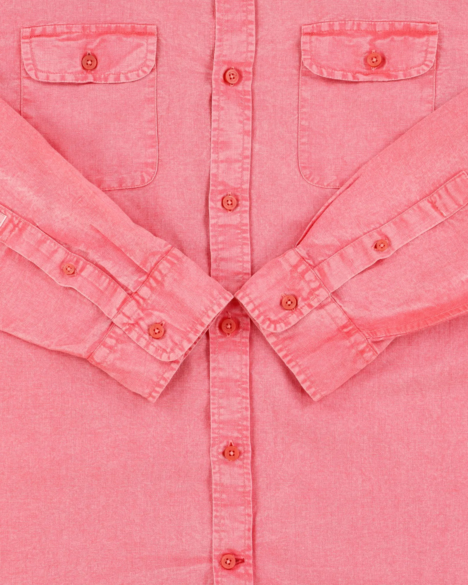 Vintage Guess Acid Wash Pink Linen Blend Regular Fit Long Sleeve Logan Shirt - M sold by Rokit product image thumbnail 4