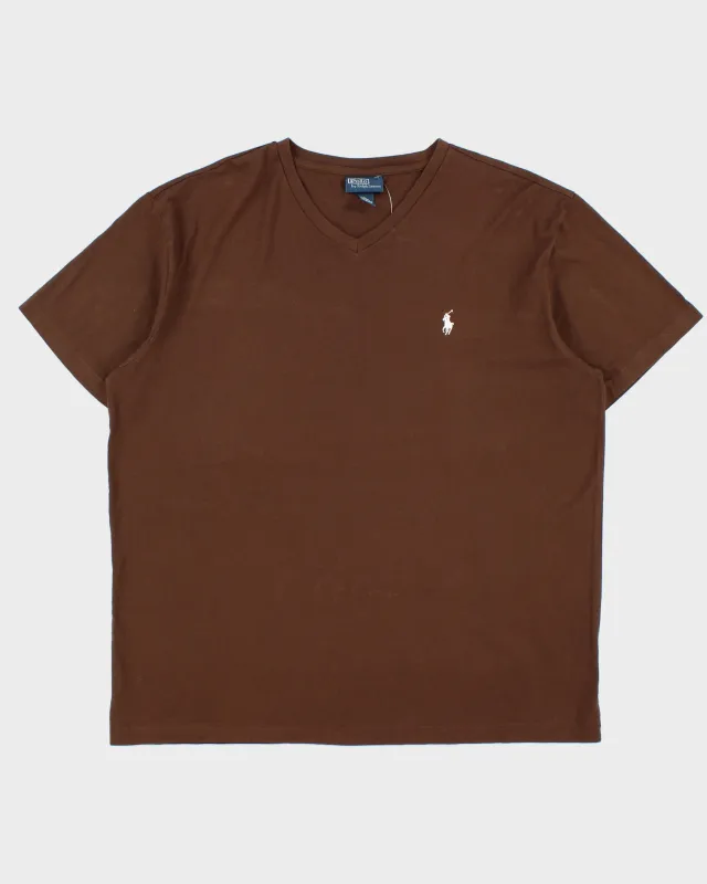 Vintage Y2K 00s Polo Ralph Lauren Heavyweight Single Stitch V-Neck T-Shirt - L made by Ralph Lauren