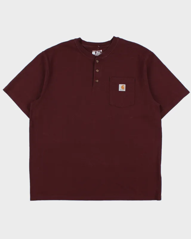 Vintage Carhartt Heavyweight Loose Fit Henley Pocket T-Shirt - XL made by Carhartt