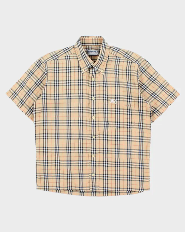Vintage 1990s Burberry Classic Nova Check Short Sleeve Shirt - L made by Burberry