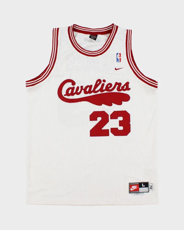 Vintage 2004-05 Nike Team Cleveland Cavaliers Lebron James #23 NBA Stitched Length +2 Home Jersey - L made by Nike