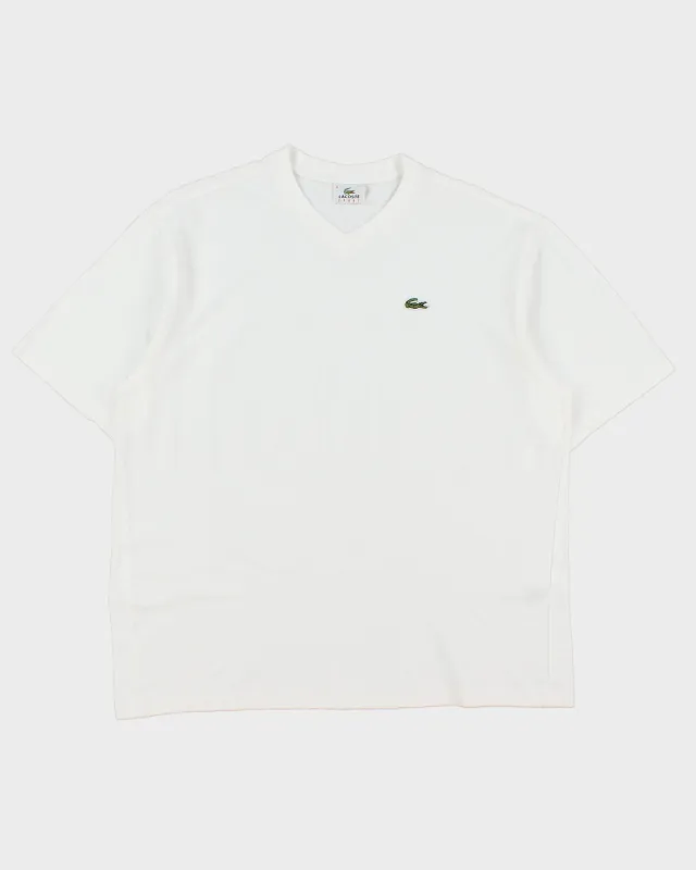 Vintage Y2K 00s Lacoste Sport Heavyweight Classic Croc Woven V-Neck T-Shirt - XL made by Lacoste