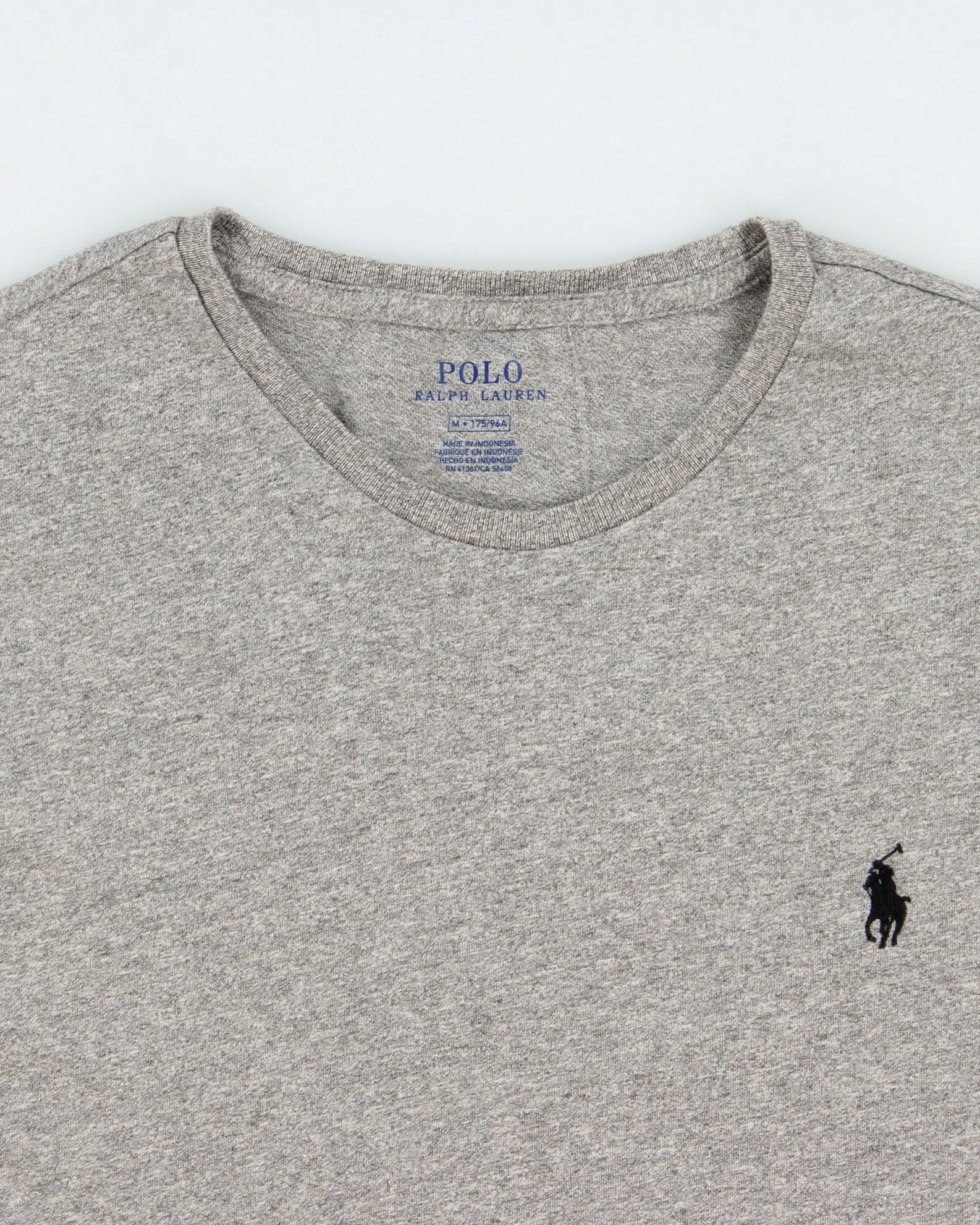 Vintage Polo Ralph Lauren Marl Grey Heavyweight Single Stitch Crewneck T-Shirt - M sold by Rokit product image thumbnail 5