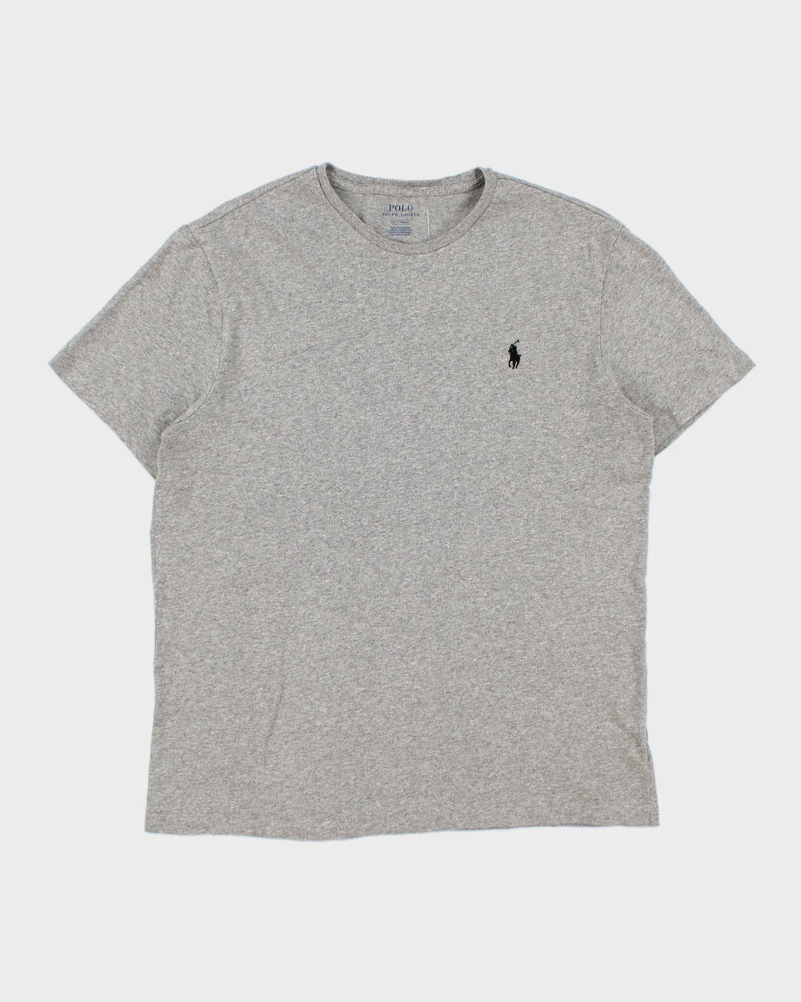 Vintage Polo Ralph Lauren Marl Grey Heavyweight Single Stitch Crewneck T-Shirt - M sold by Rokit