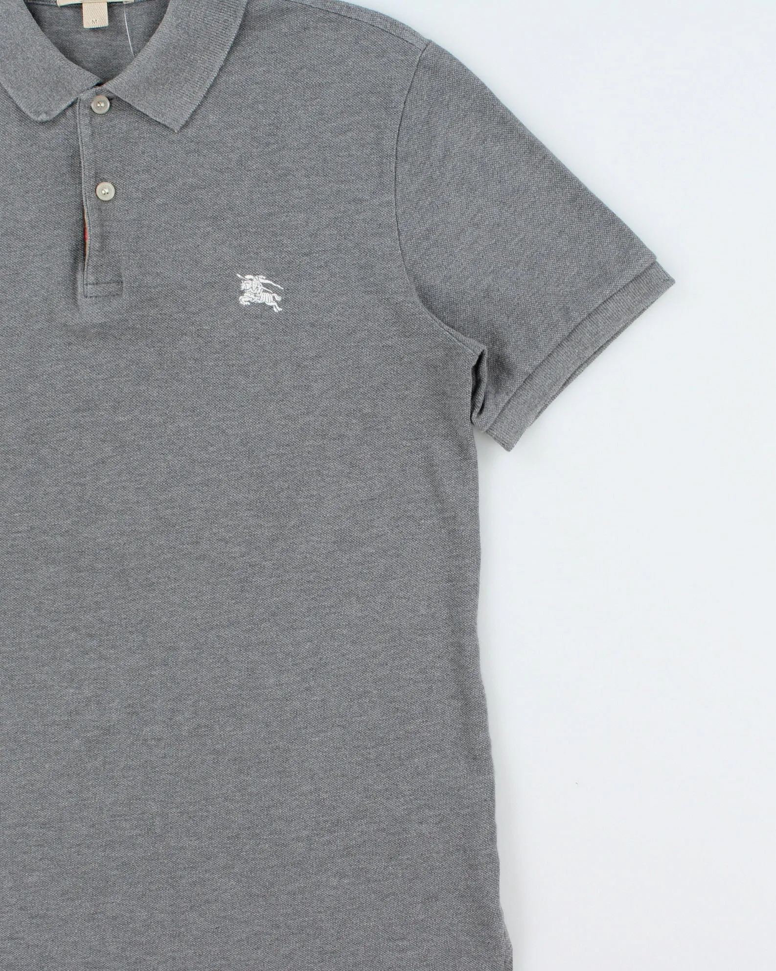Vintage Burberry Brit Grey Marl Nova Check Placket Classic Fit Short Sleeve Polo Shirt - M sold by Rokit product image thumbnail 3