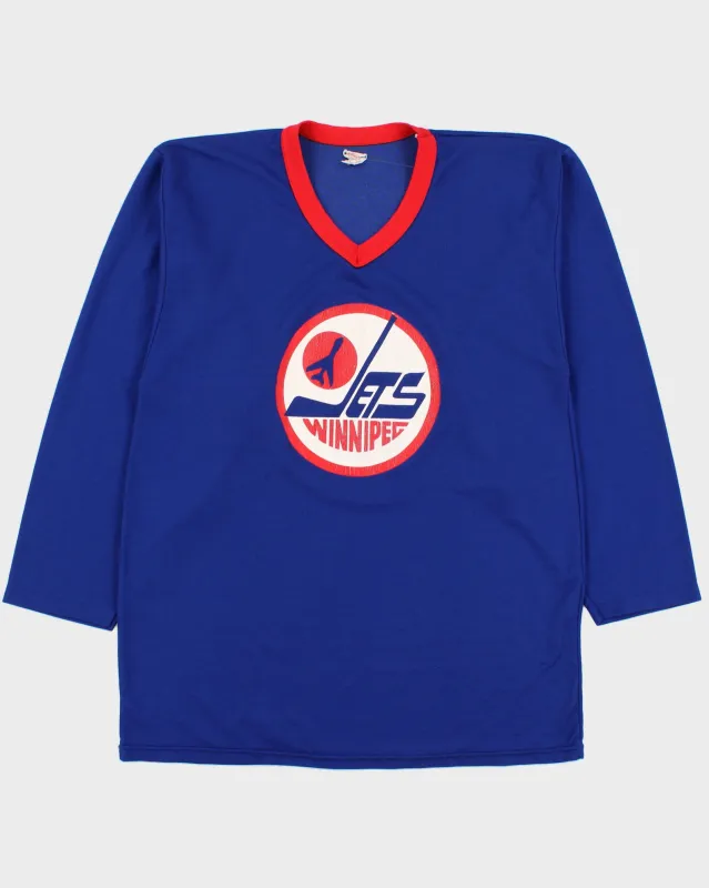 Vintage 1970s CCM Winnipeg Jets NHL Made In Canada V-Neck Training Jersey - M made by CCM