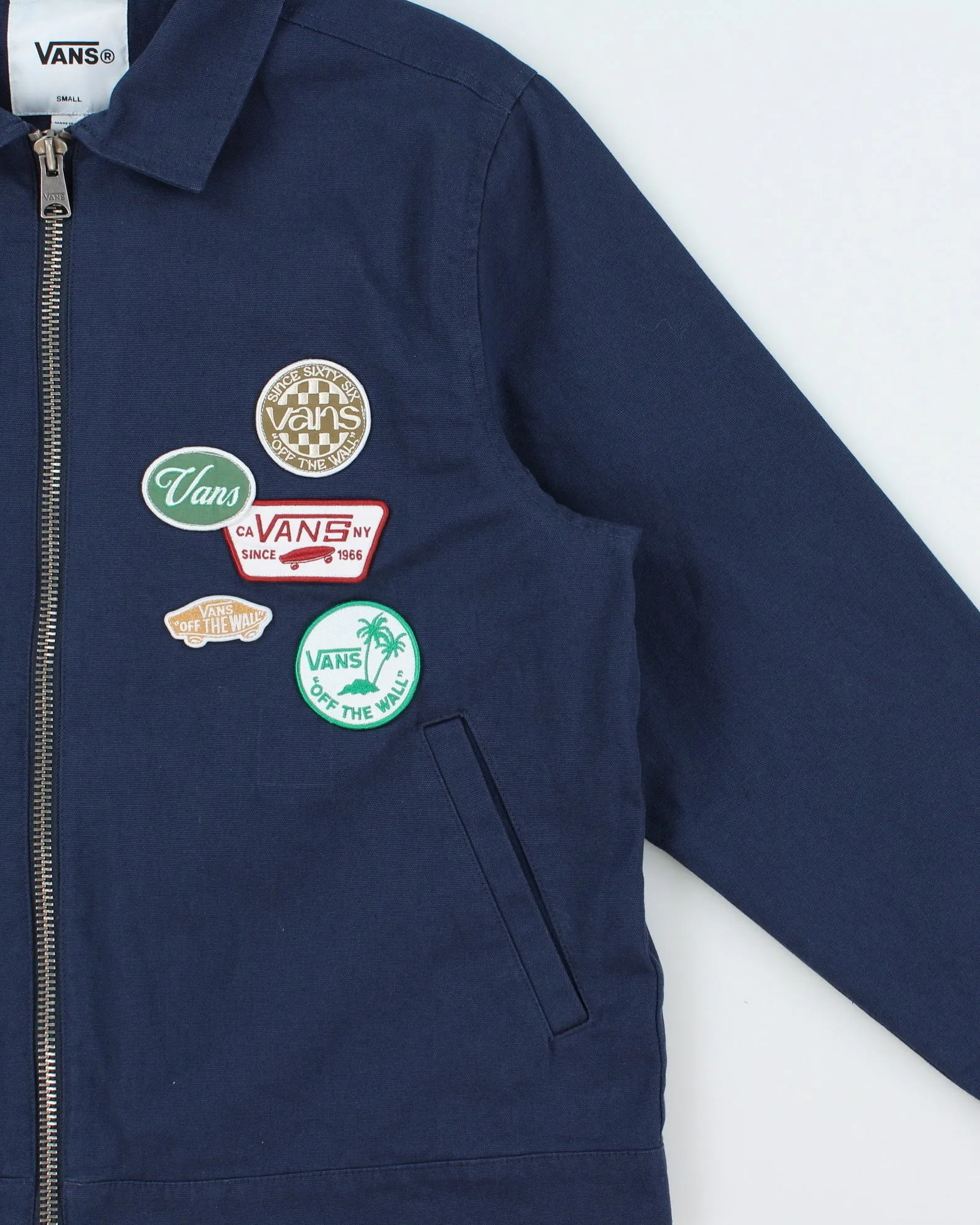 Vans Navy Multi Patch Canvas Harrington Skater Jacket - S sold by Rokit product image thumbnail 3