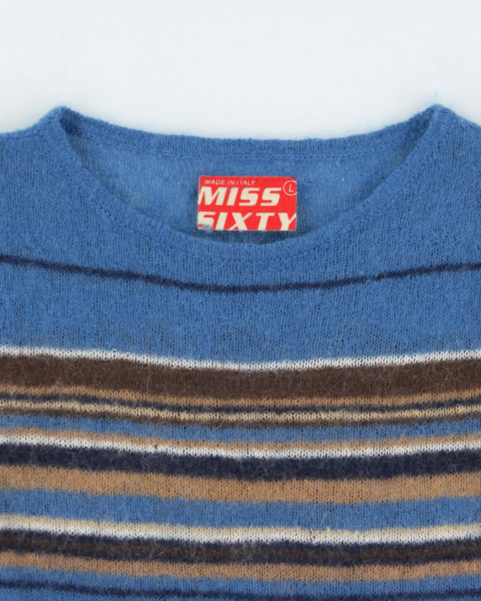 Vintage 1990s Miss Sixty Mohair & Wool Blend Stripe Short Sleeve Jumper - S sold by Rokit product image thumbnail 5