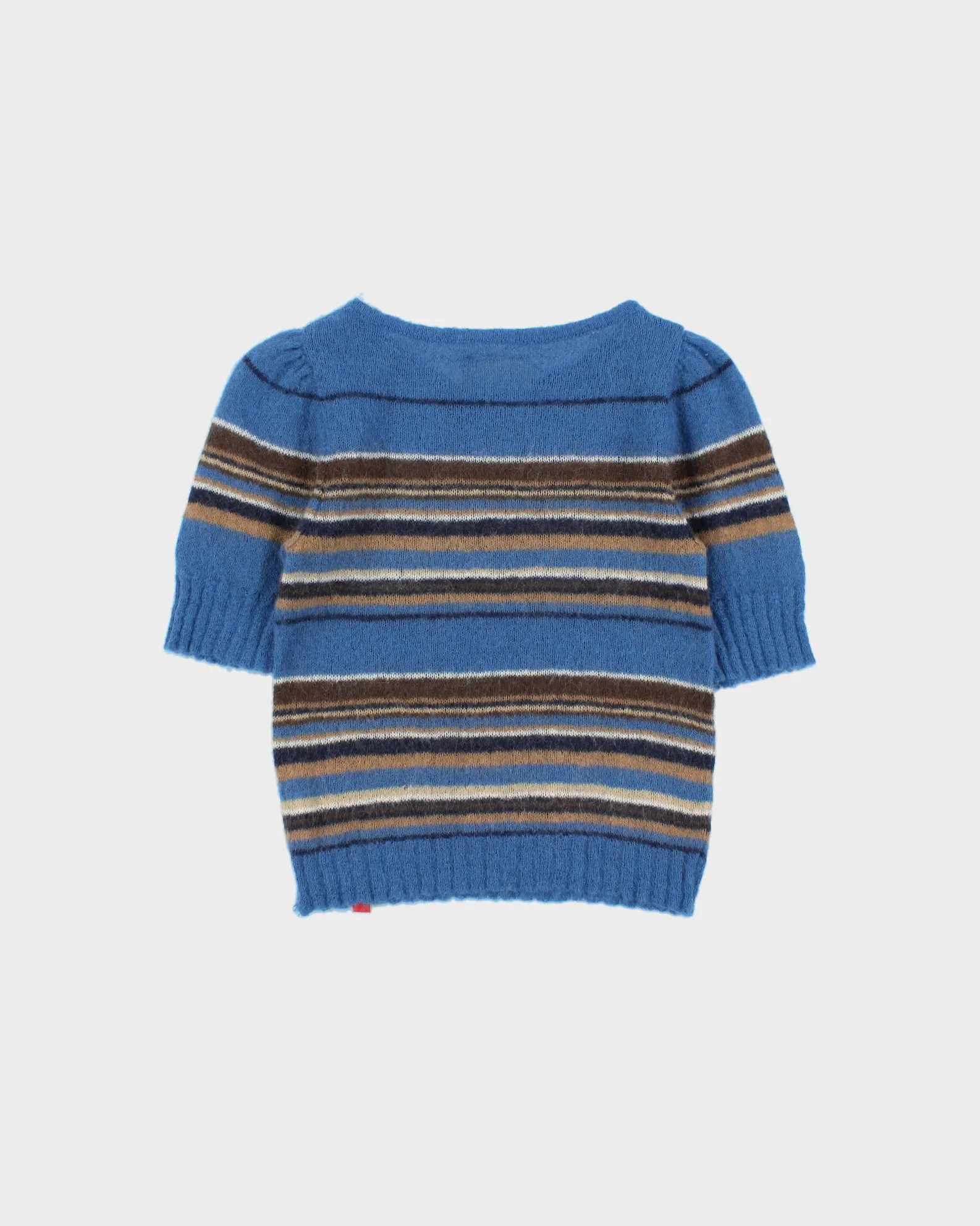Vintage 1990s Miss Sixty Mohair & Wool Blend Stripe Short Sleeve Jumper - S sold by Rokit product image thumbnail 2