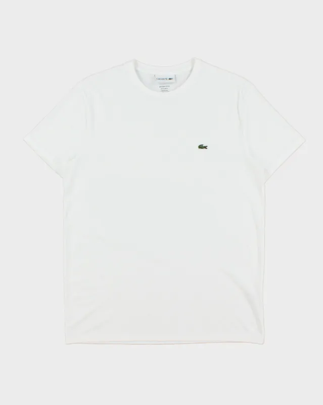 Lacoste White Pima Cotton Croc Pique Regular Fit Crewneck T-Shirt - L made by Lacoste