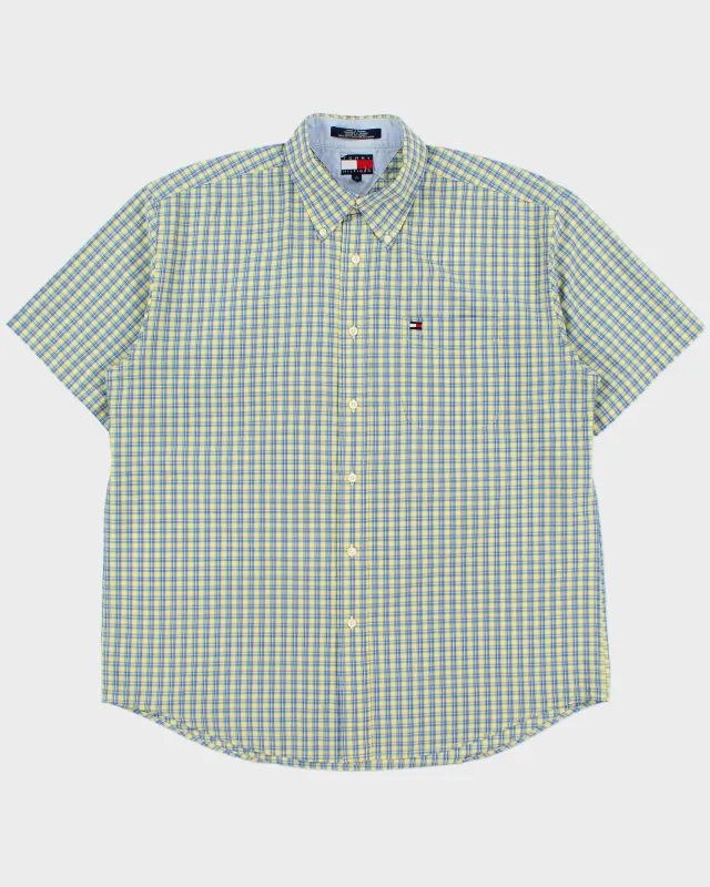 Vintage 1990s Tommy Hilfiger Plaid Classic Fit Short Sleeve Shirt - L made by Tommy Hilfiger