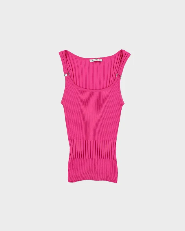 Vintage 1990s Carol Rose O ring Ribbed Knit Cami Top - S made by Rokit