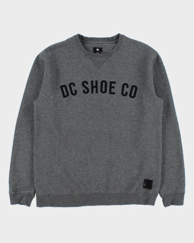Vintage DC Shoe Co. Marl Grey Stitch Spell Out Crewneck Sweatshirt - L made by Rokit