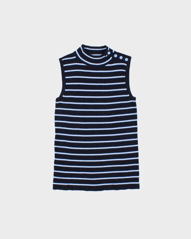 Vintage 2000s Talbots Knit Striped Button Top - XS made by Rokit