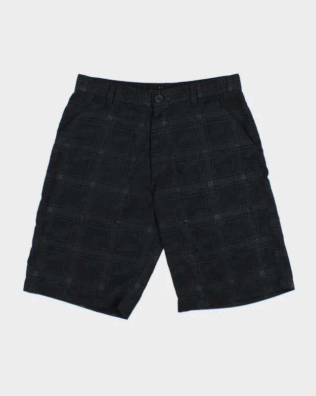 Vintage Y2K 00s No Fear Plaid Repeat Logo Canvas Relaxed Fit Wide Leg Skater Shorts - W34 made by Rokit