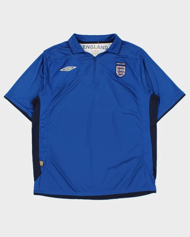 Vintage 2006-07 Umbro England Quarter-Zip Short Sleeve Football Training Shirt - XL made by Umbro