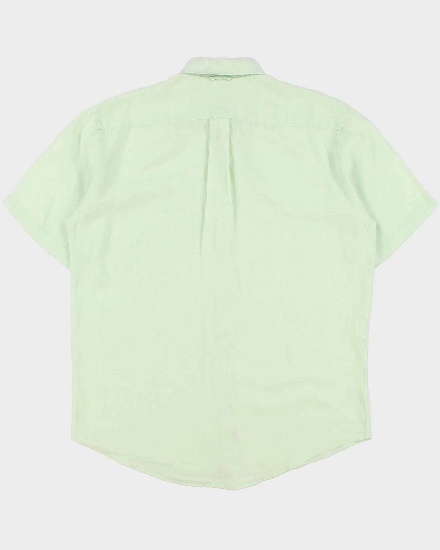Vintage Tommy Hilfiger Mint Green Ocean Washed Linen Relaxed Fit Short Sleeve Shirt - M sold by Rokit product image thumbnail 2