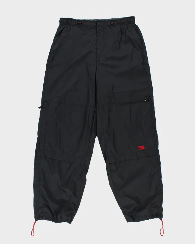 Vintage 2001 Y2K Nike Honeycomb Shell Adjustable Relaxed Fit Wide Leg Tech Tracksuit Bottoms - L made by Nike