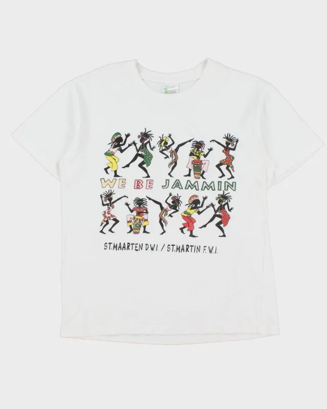 Vintage 1990s We Be Jammin St.Martin Heavyweight Caribbean Crewneck T-Shirt - L made by Rokit