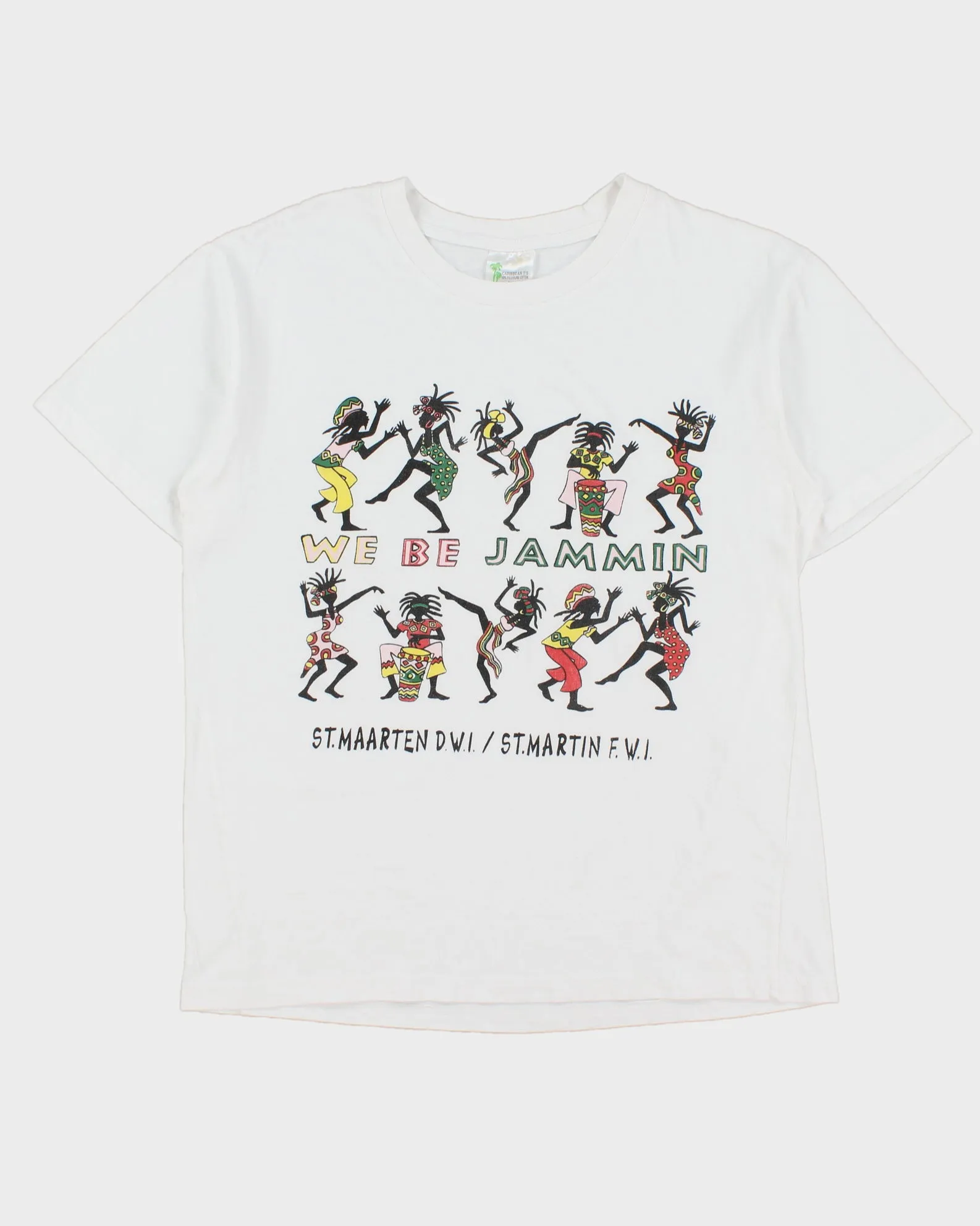 Vintage 1990s We Be Jammin St.Martin Heavyweight Caribbean Crewneck T-Shirt - L sold by Rokit