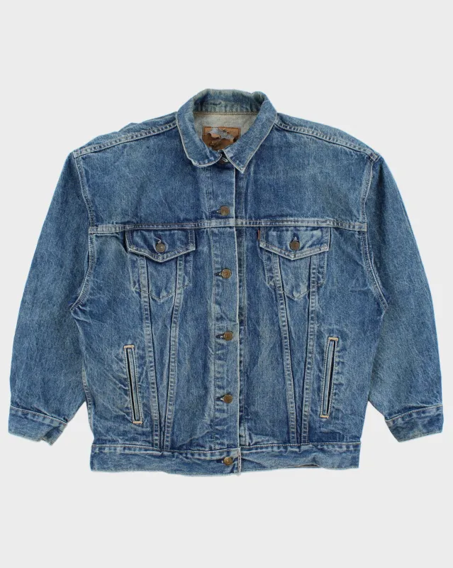 Vintage 1988 Levi's Bronze Tab Red Batwing Made In USA Women's Type III Denim Trucker Jacket - L made by Levi's