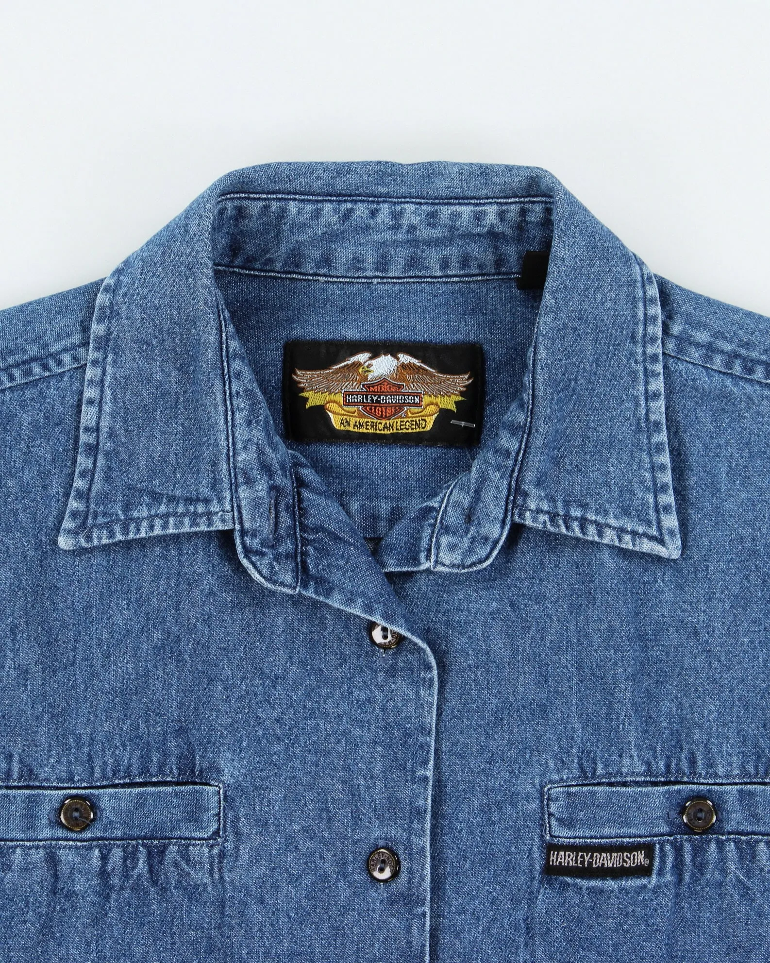 Vintage 1990s Harley Davidson Denim Long Sleeve Shirt - L sold by Rokit product image thumbnail 5
