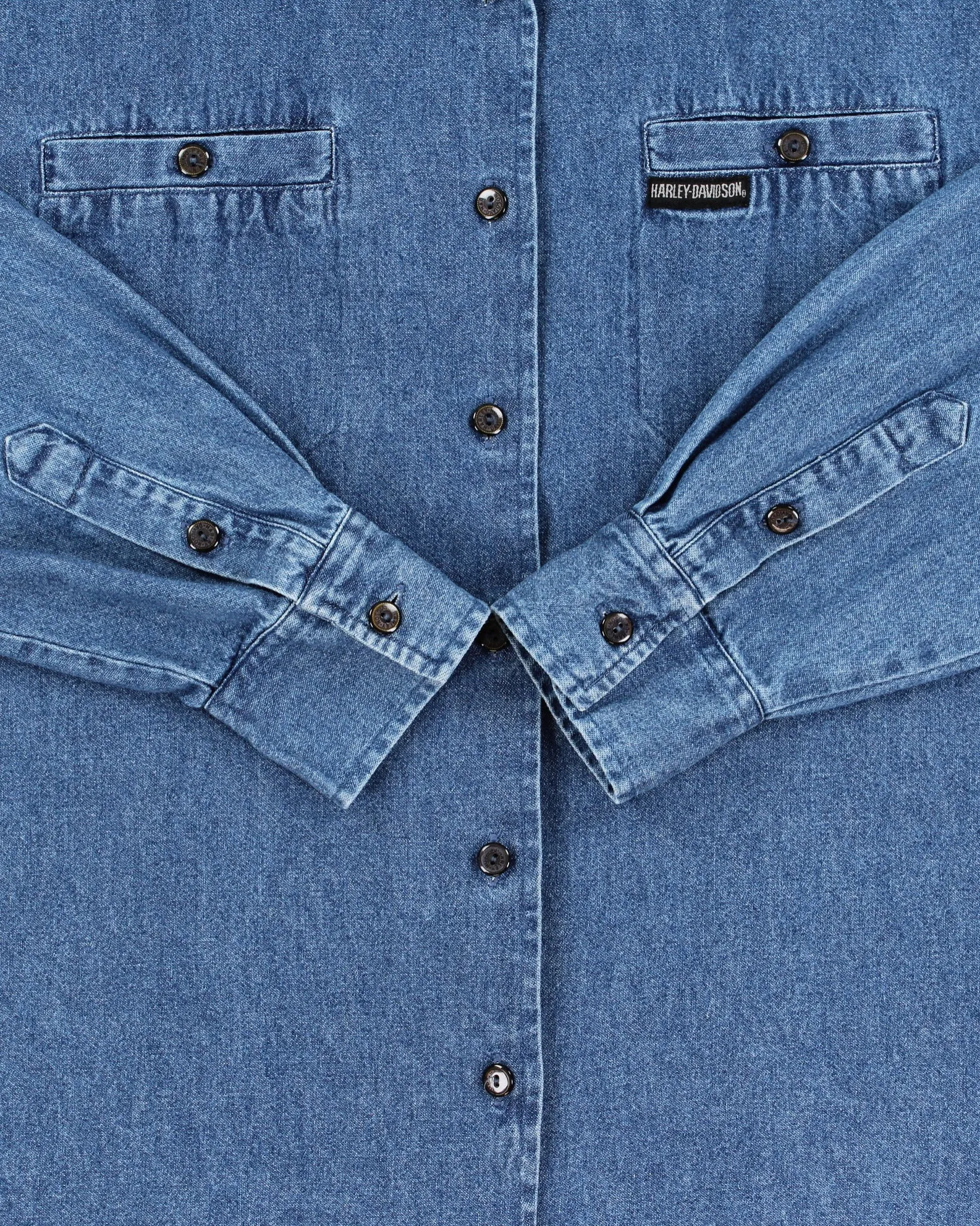 Vintage 1990s Harley Davidson Denim Long Sleeve Shirt - L sold by Rokit product image thumbnail 4