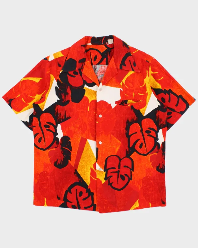 Vintage 1960s Tropical Hand Finished Made In Hawaii Bark Cloth Hawaiian Aloha Shirt - L made by Rokit