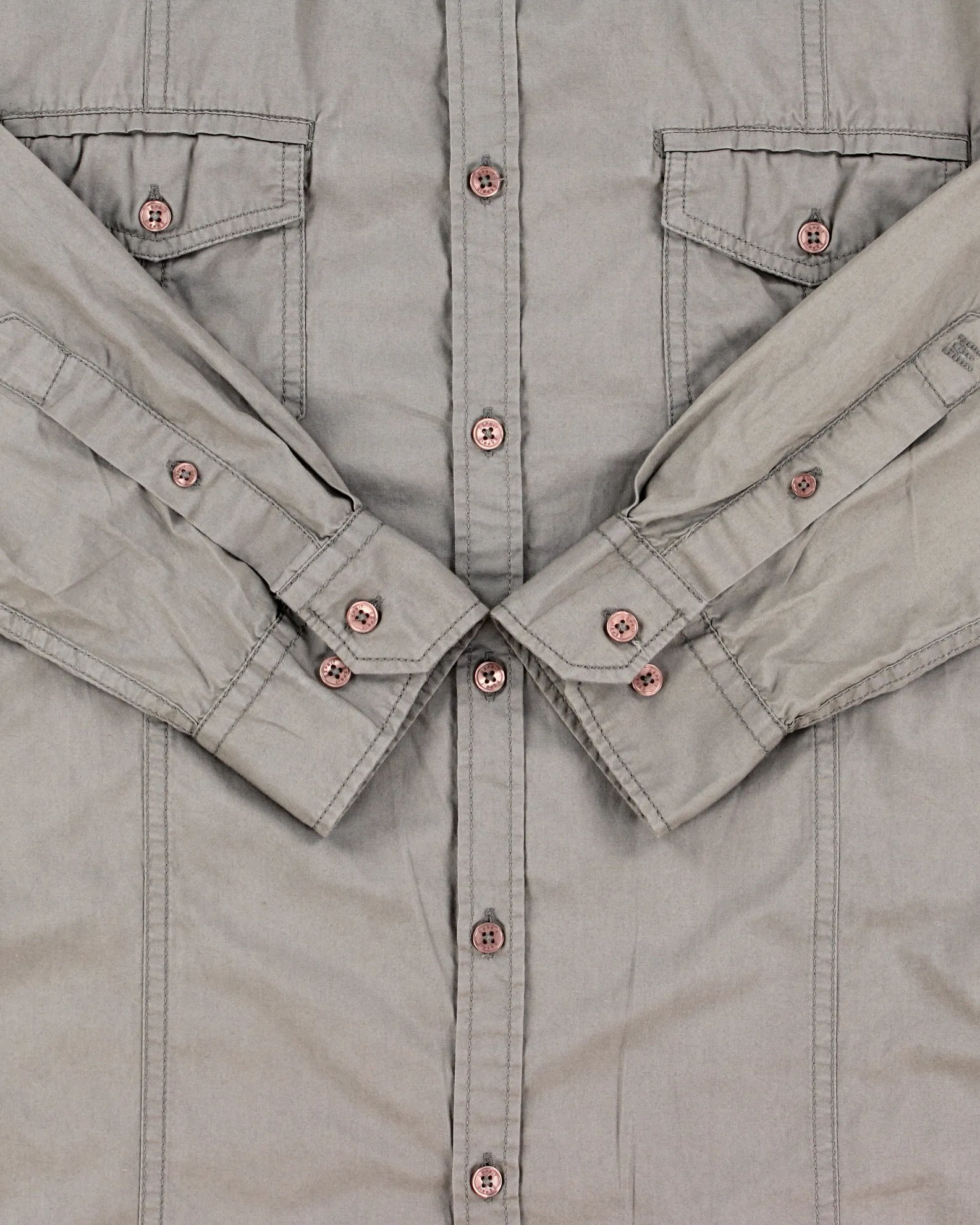 Vintage Y2K 00s Esprit Khaki Canvas Long Sleeve Utility Shirt - L sold by Rokit product image thumbnail 4