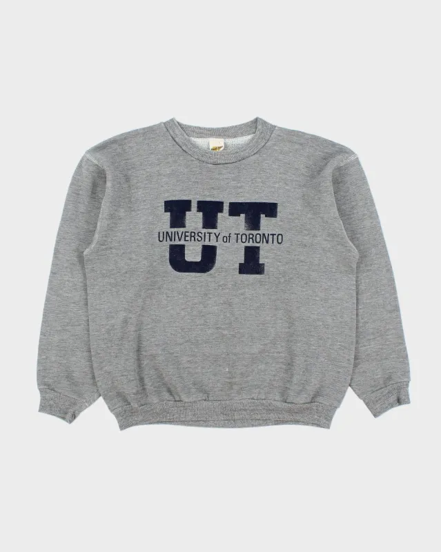 Vintage 1970s Russell Athletic Gold Tag Grey Marl University Of Toronto Made In USA Crewneck Sweatshirt - M made by Russell Athletic