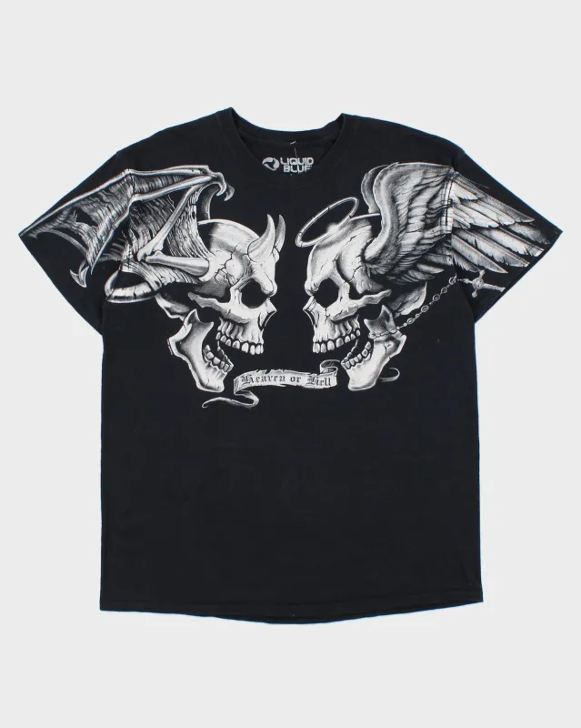 Vintage Liquid Blue Heaven Or Hell Distressed Crewneck T-Shirt - L made by Rokit